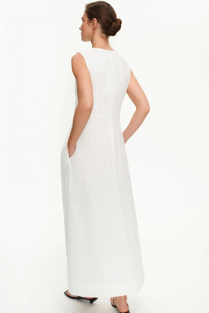 Платье макси из хлопка Broderie Anglaise