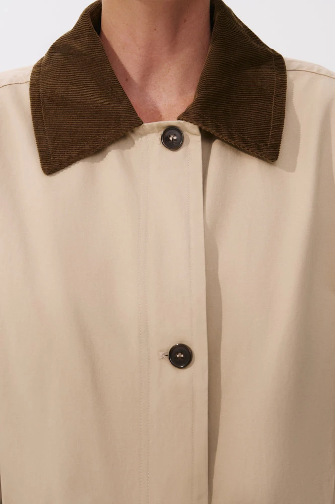 Куртка из хлопка с вельветовым воротником