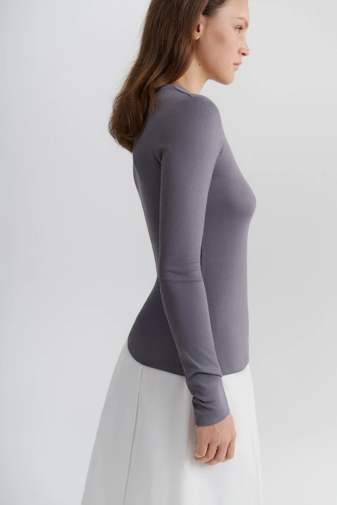 Лонгслив трикотажный из нежного хлопка