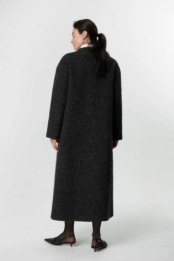 Пальто макси утепленное из шерсти