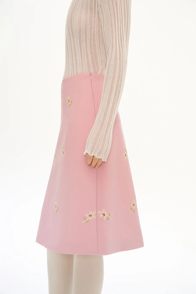 Юбка А-силуэта с вышивкой