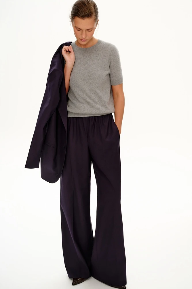 Джемпер с коротким рукавом с кашемиром