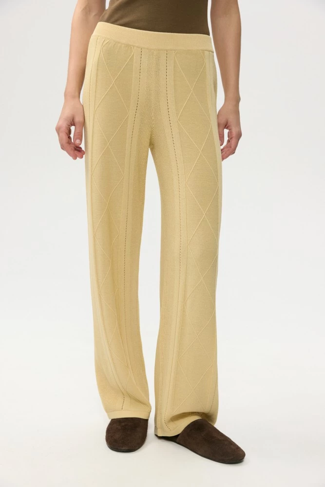 Брюки прямые фактурной вязки