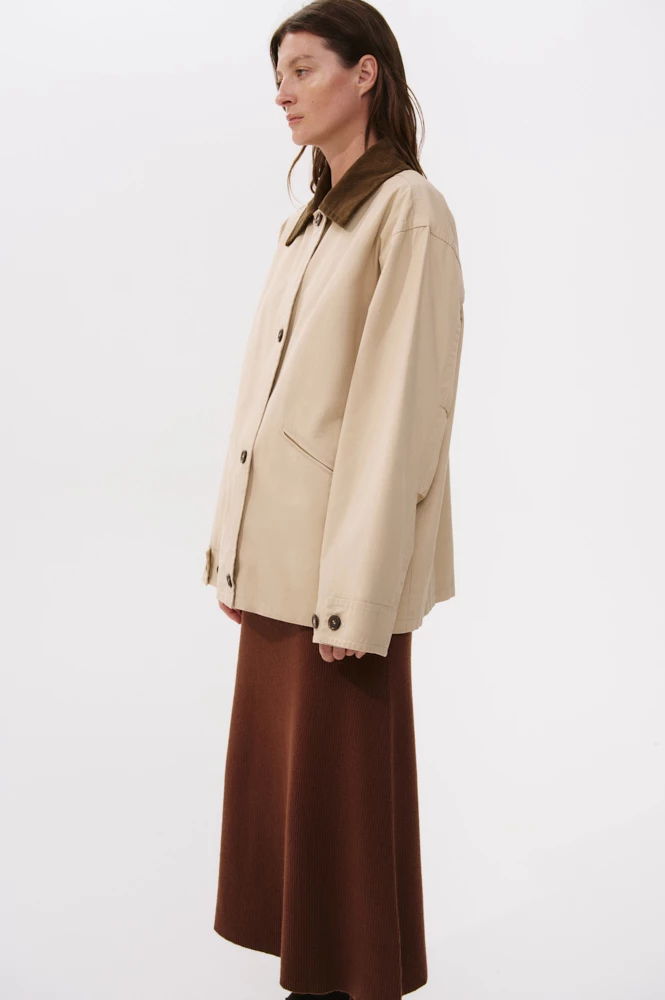 Куртка из хлопка с вельветовым воротником