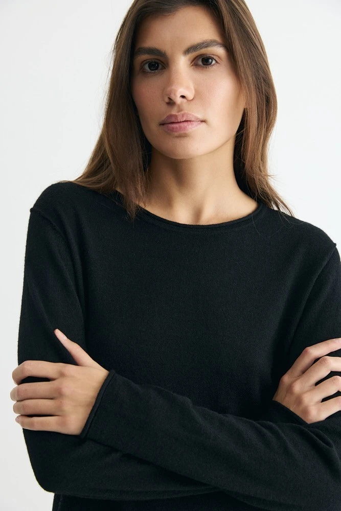 Платье с вырезом из шерсти с альпака