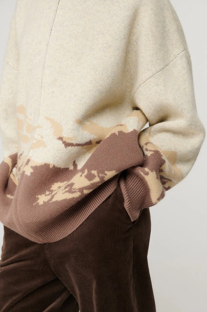 Кардиган оверсайз из шерсти с принтом