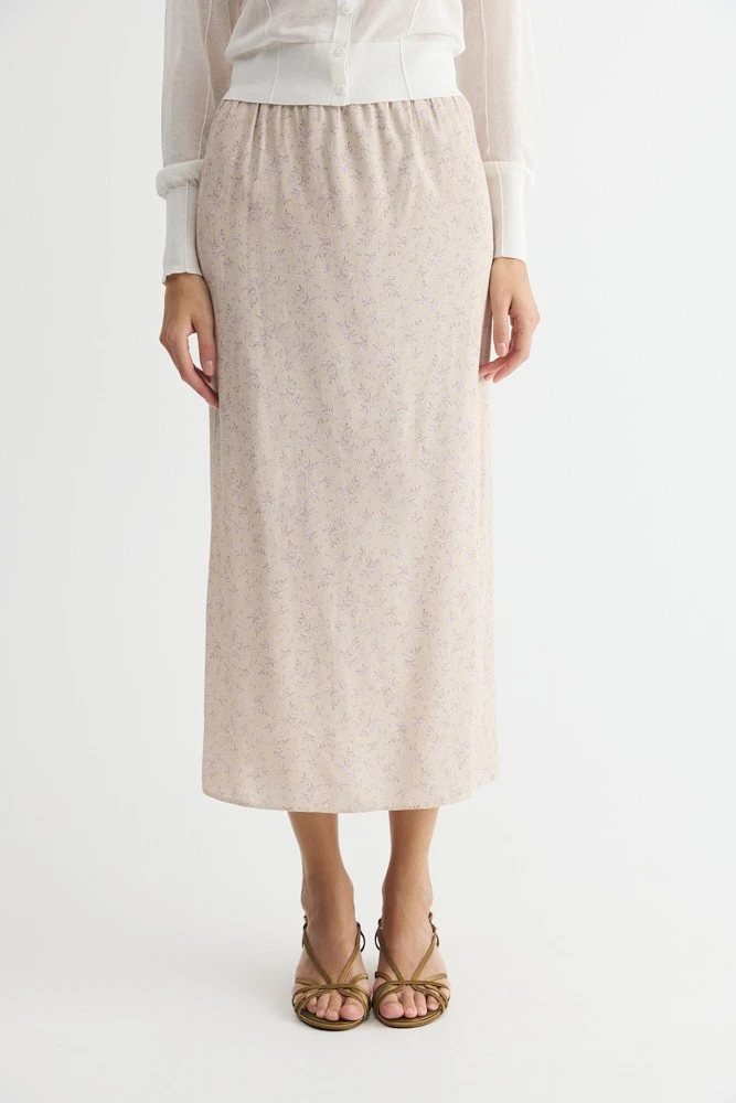 Юбка миди в бельевом стиле с цветочным принтом