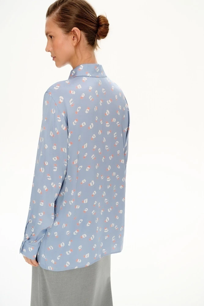 Рубашка прямая с отстрочками