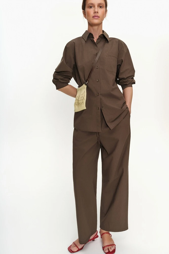 Рубашка прямого силуэта из хлопка