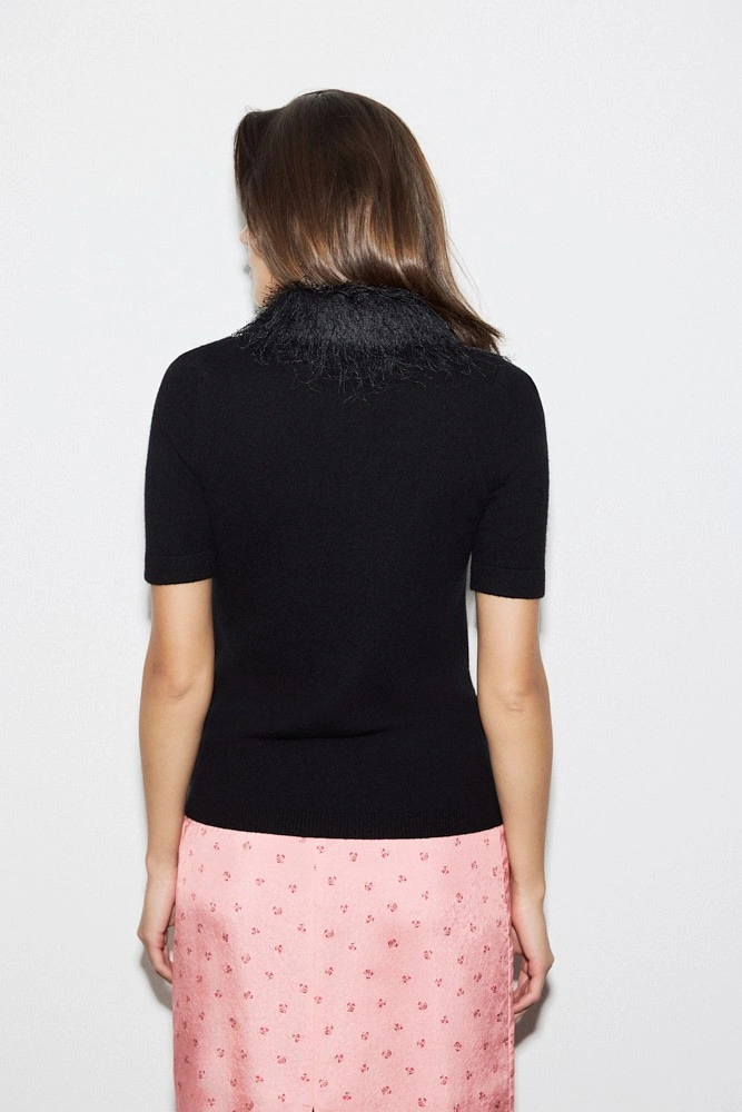 Джемпер поло с акцентным воротником