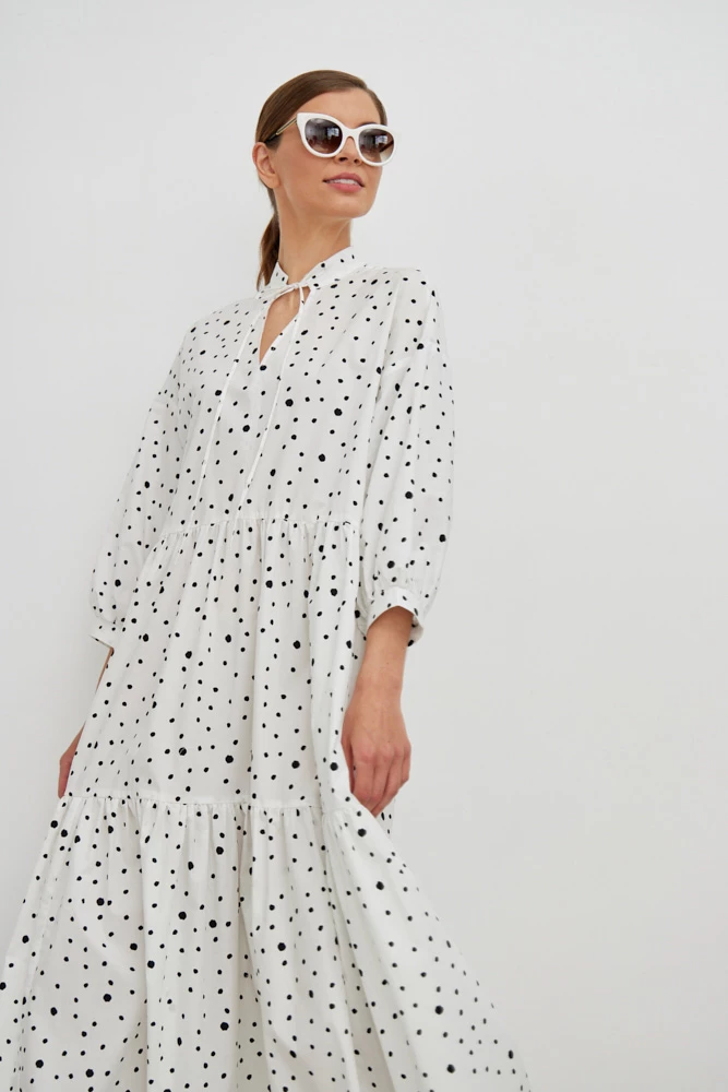 Платье хлопковое со сборкой