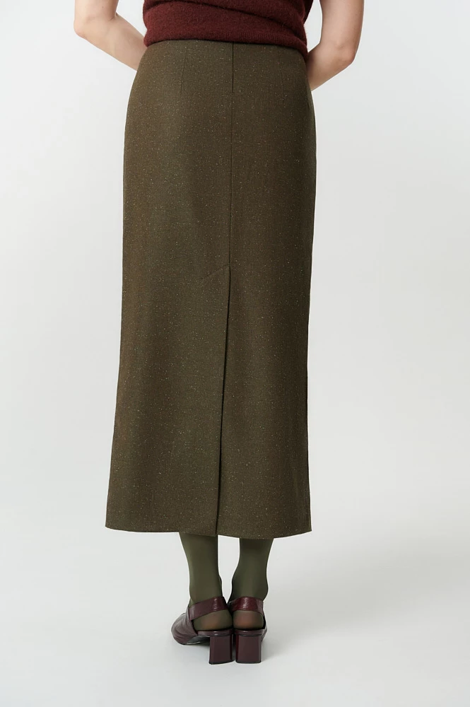 Юбка макси с шерстью и шёлком