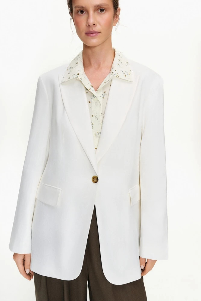 Жакет однобортный изо льна