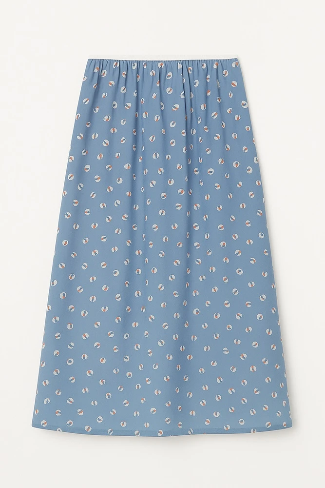 Юбка миди в бельевом стиле с принтом