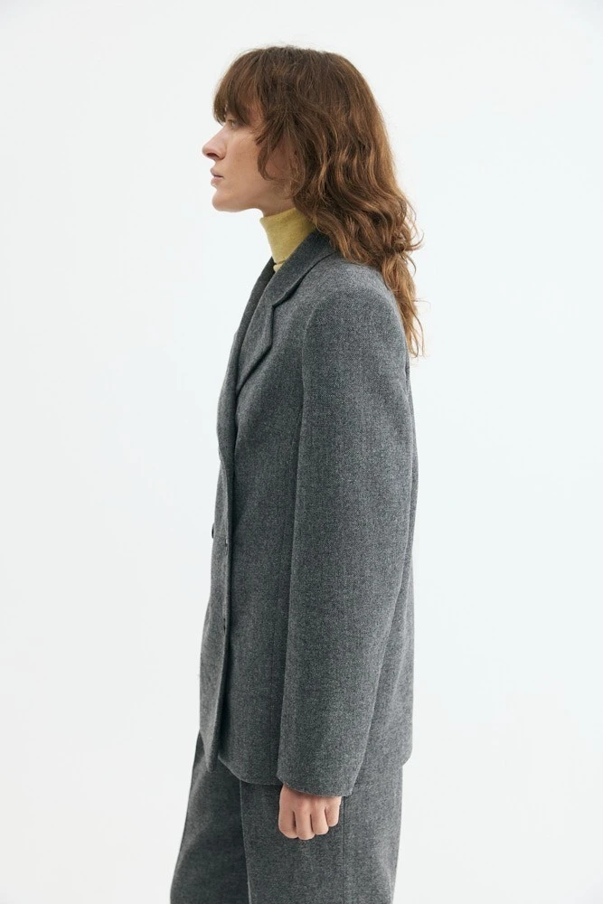 Жакет двубортный из фактурной шерсти