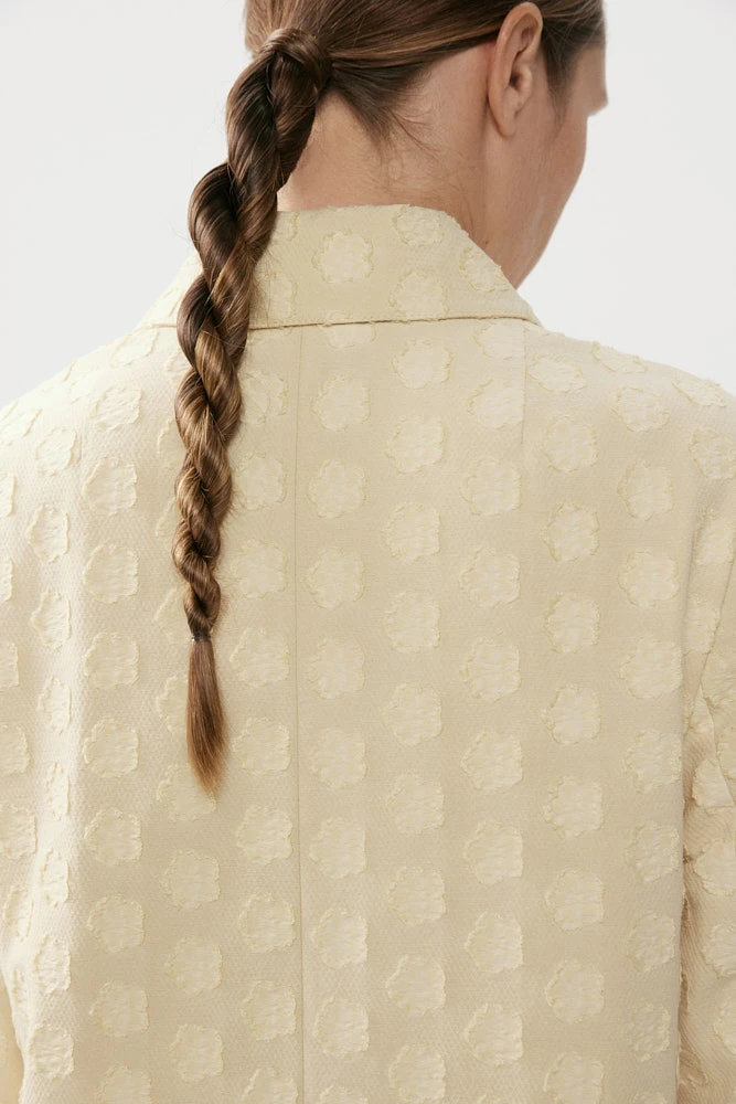 Тренч из хлопкового жаккарда с цветами