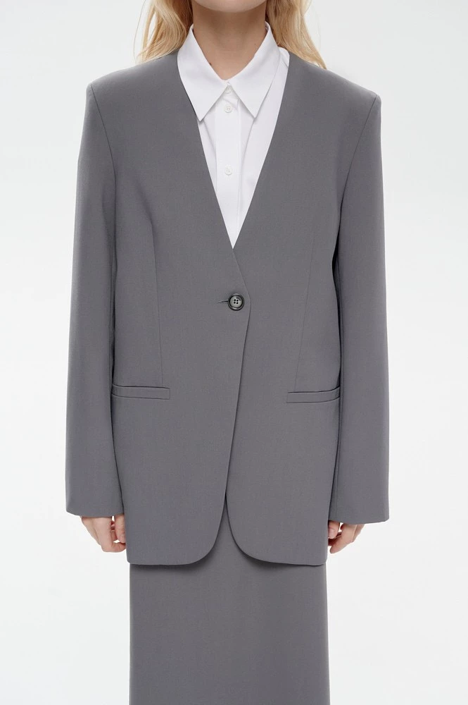 Жакет прямой без лацканов