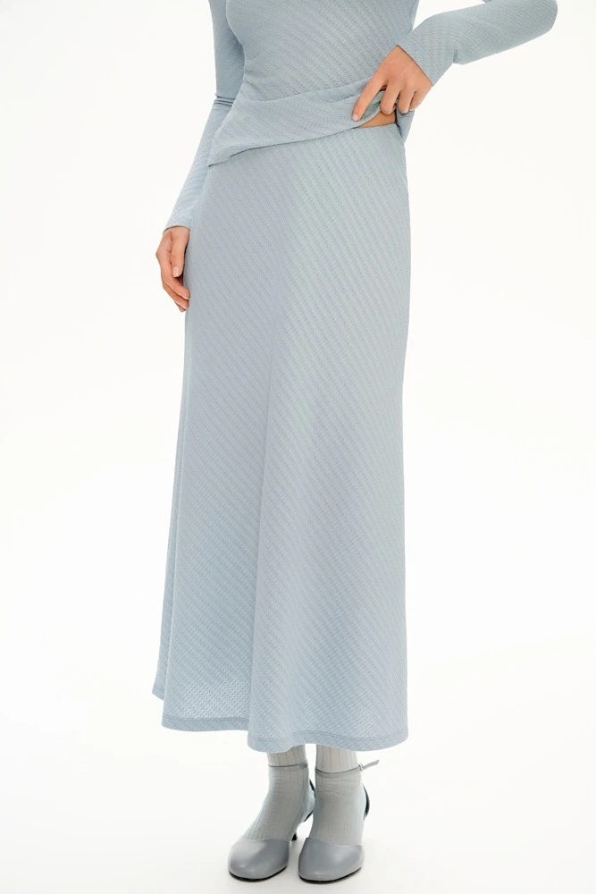 Юбка макси из фактурного трикотажа
