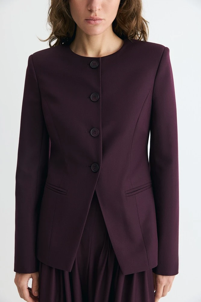 Жакет однобортный приталенный с шерстью