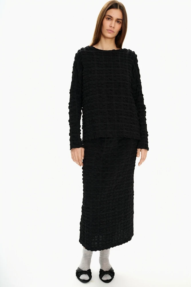 Лонгслив базовый из жатой ткани