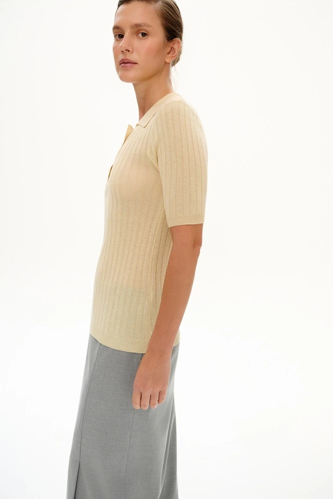 Поло с коротким рукавом изо льна