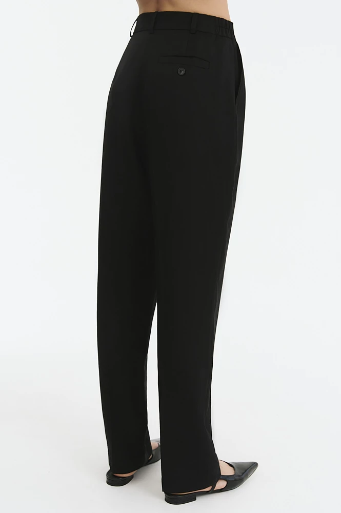 Брюки зауженные со льном