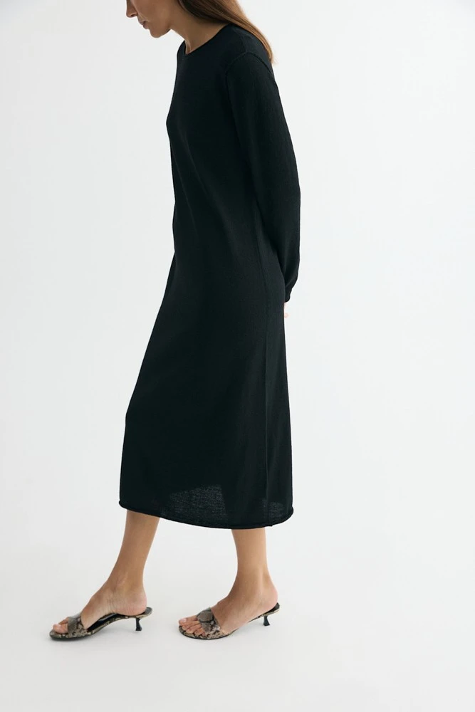 Платье с вырезом из шерсти с альпака