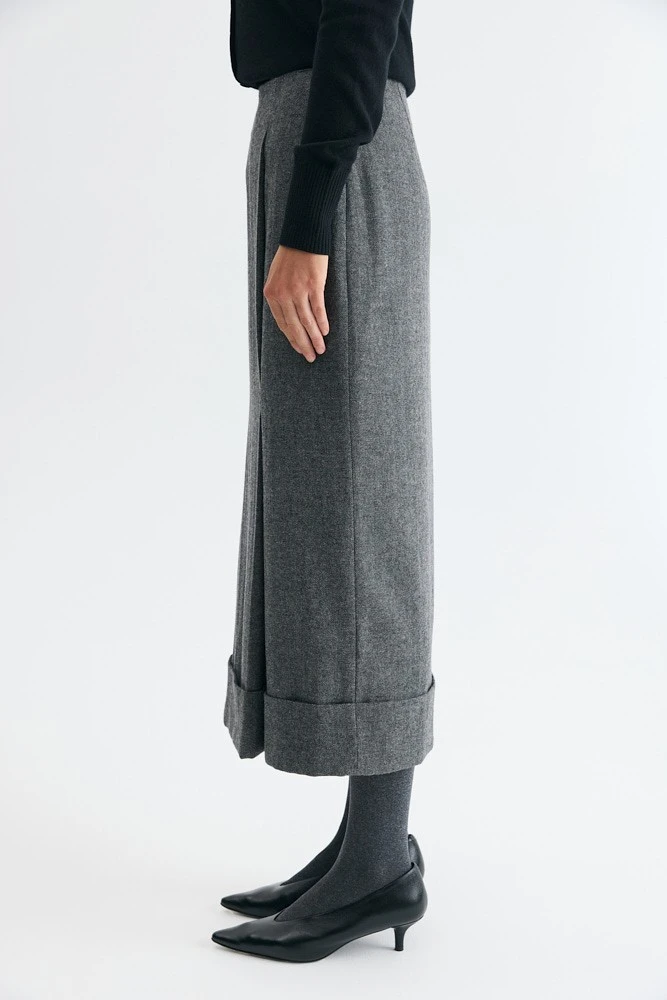 Юбка миди со складками из шерсти