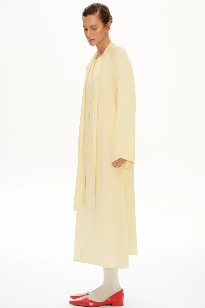 Платье миди с воротником аскот