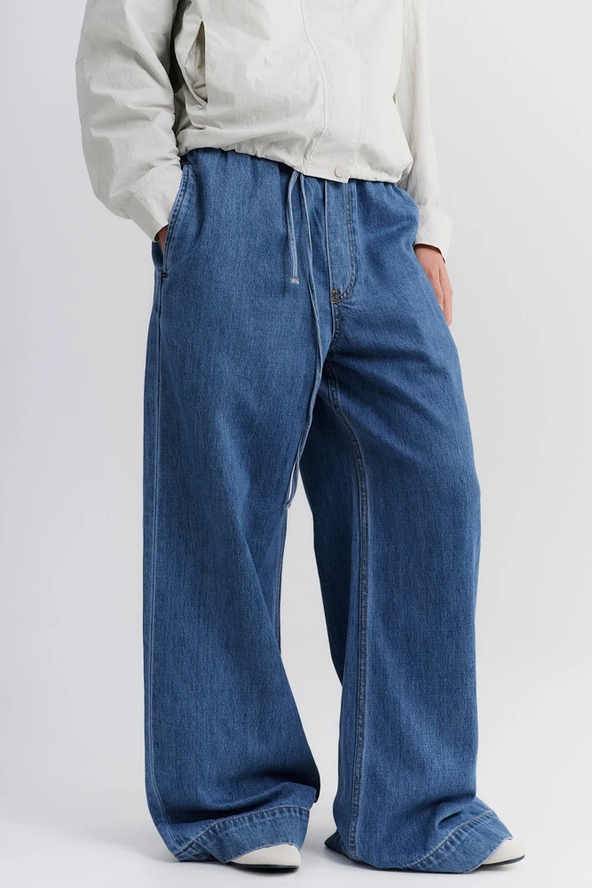 Джинсы широкие на кулиске