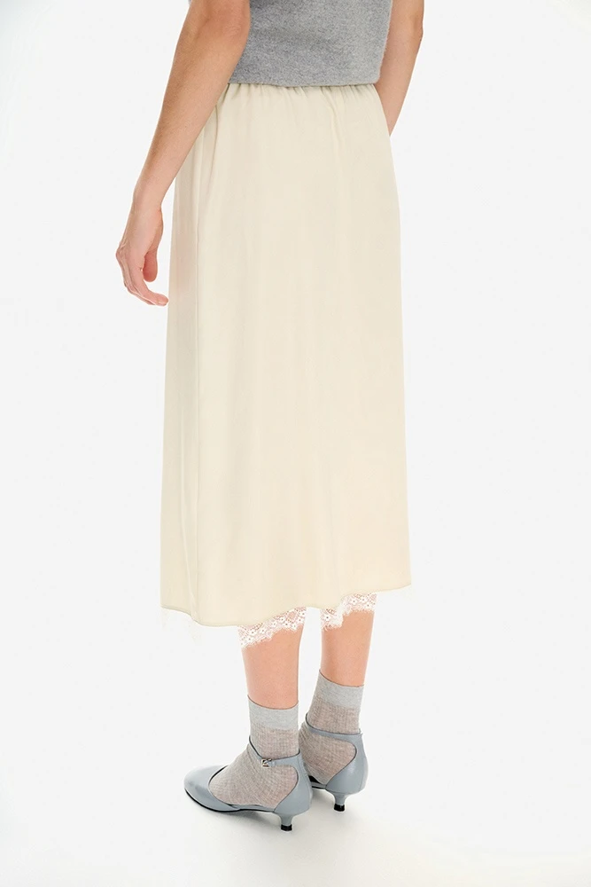 Юбка миди в бельевом стиле с кружевом