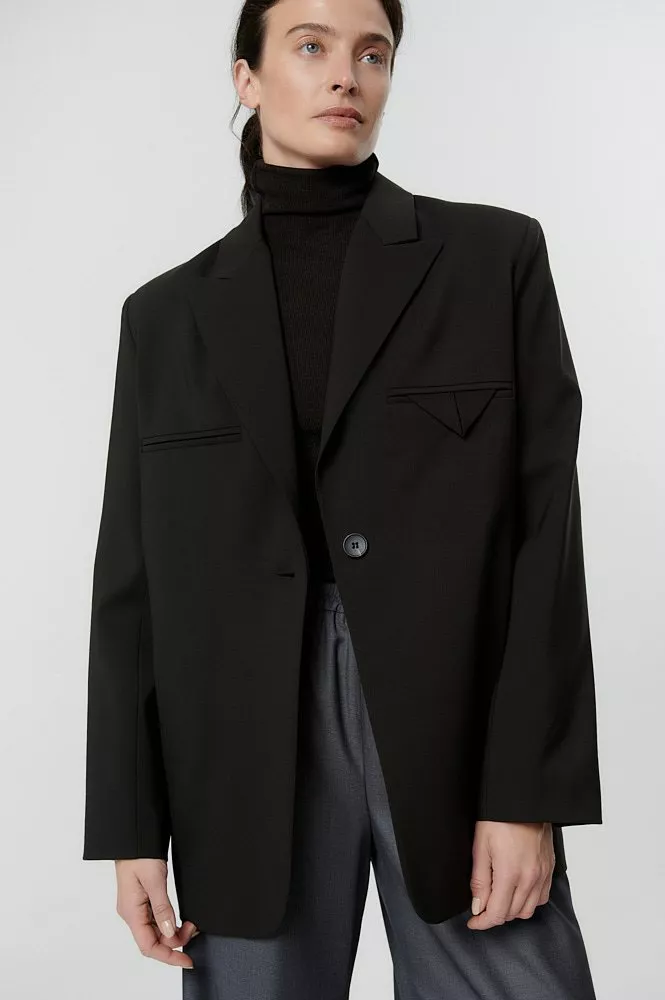 Жакет однобортный из премиальной итальянской шерсти