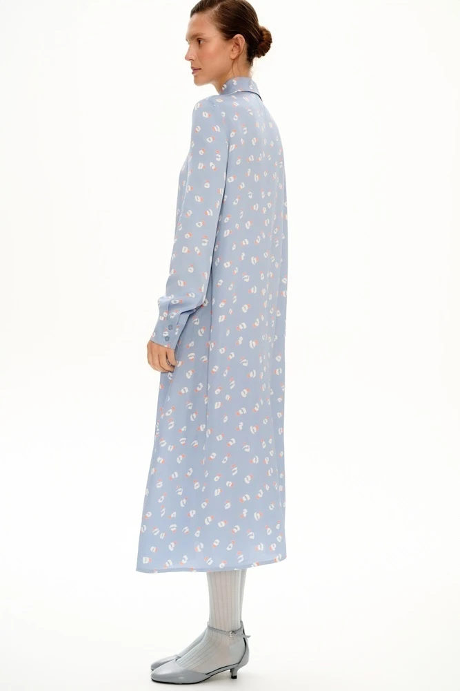 Платье-рубашка миди с поясом