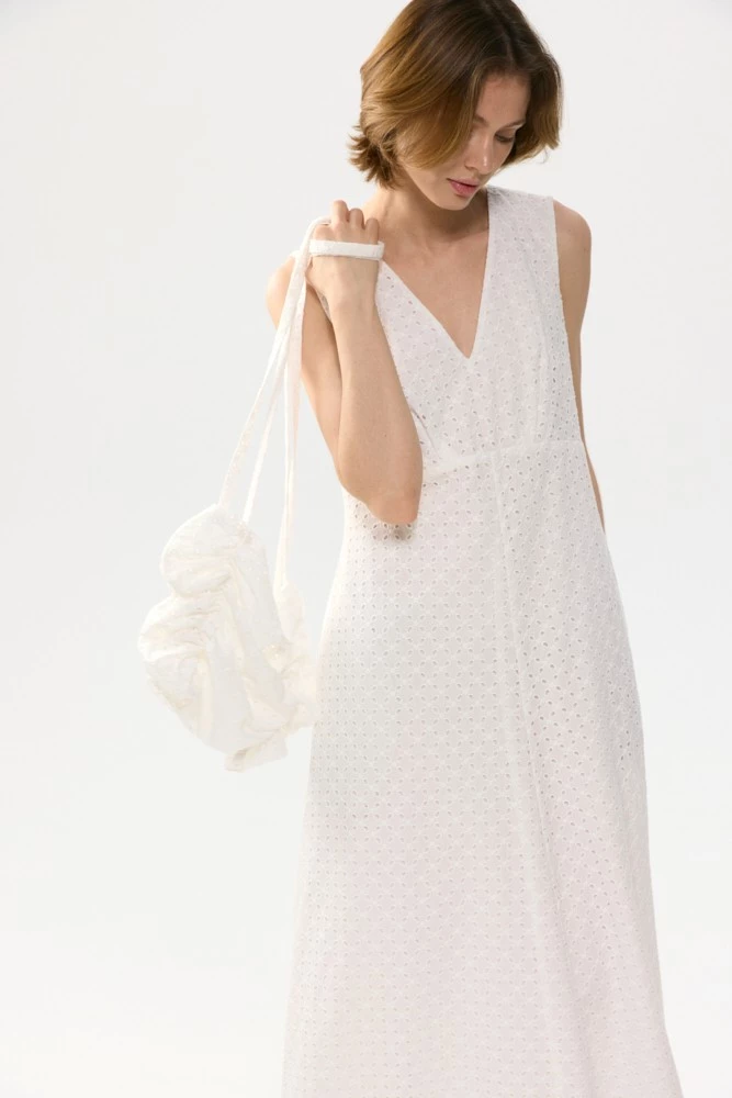 Платье макси из хлопка Broderie Anglaise Платье макси из хлопка Broderie Anglaise