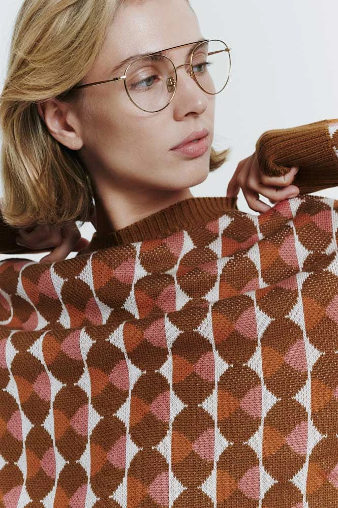 Джемпер жаккард с геометрическим узором