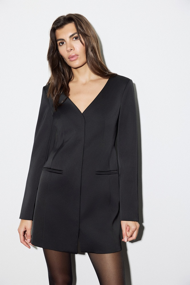 Платье мини из костюмного атласа