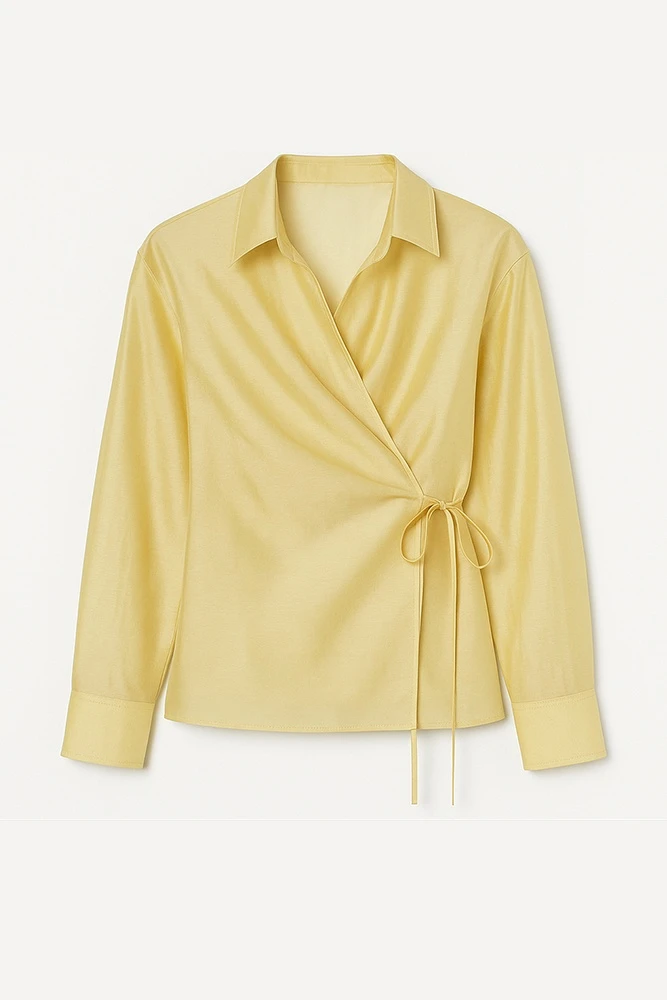 Блуза на запах с драпировкой