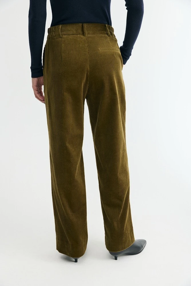 Брюки вельвет с заниженной талией