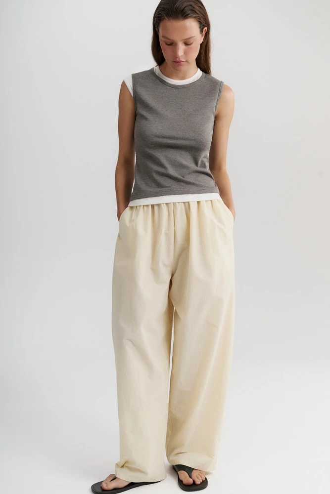 Брюки широкие из хлопка Pima