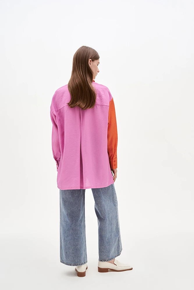 Рубашка асимметрия колорблок