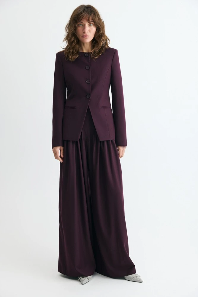 Жакет однобортный приталенный с шерстью