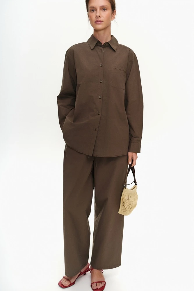 Рубашка прямого силуэта из хлопка