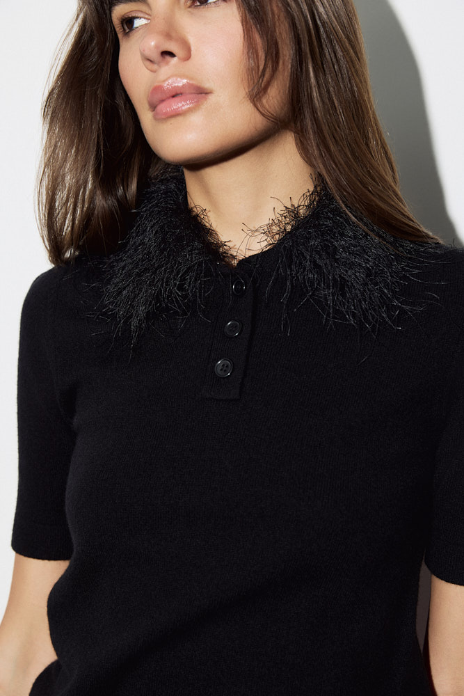 Джемпер поло с акцентным воротником