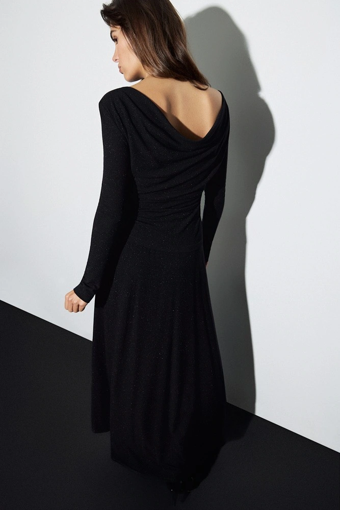 Юбка макси из трикотажа с люрексом