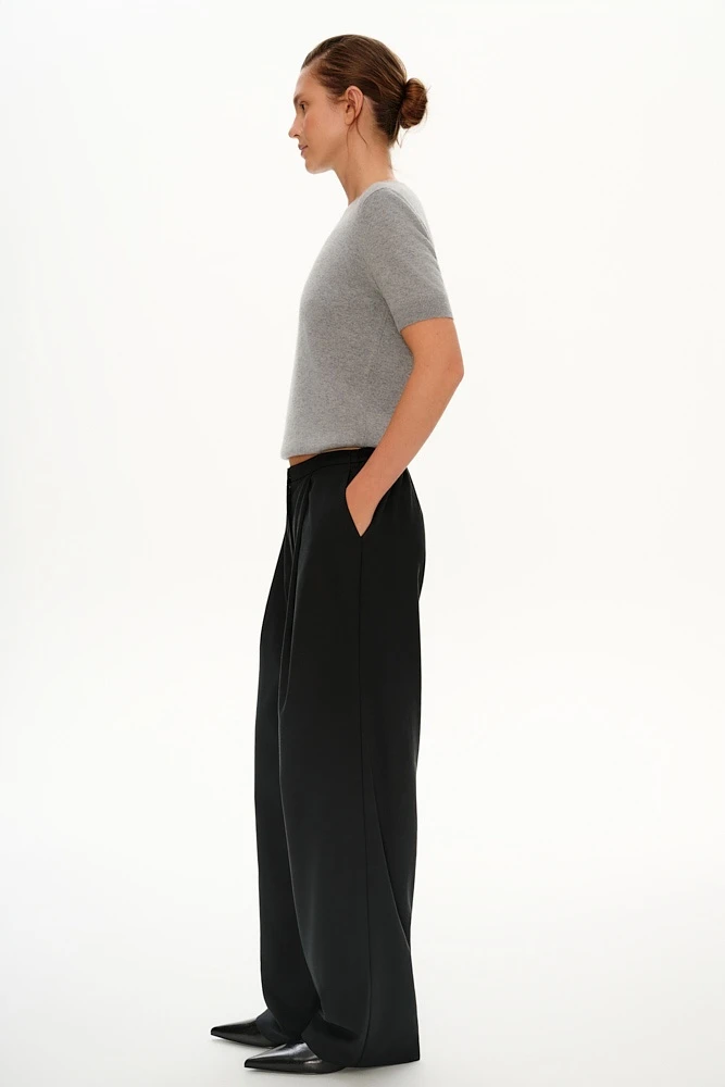 Брюки широкие из тенсела и хлопка