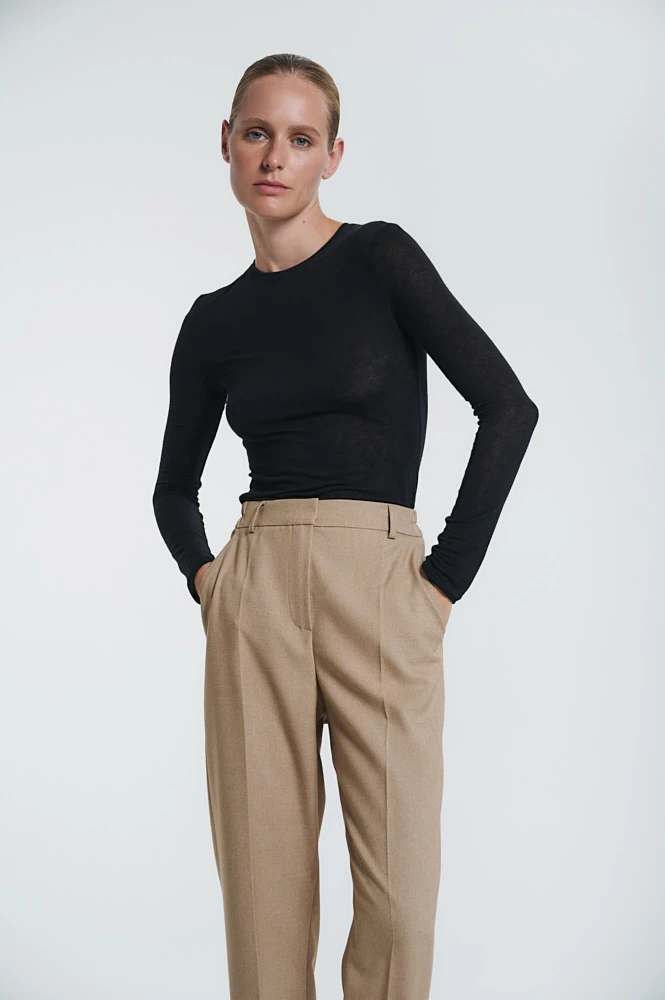 Лонгслив полупрозрачный с кашемиром