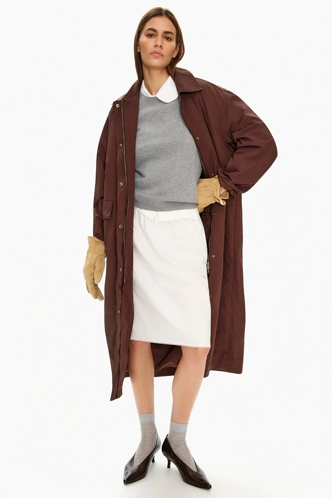 Тренч однобортный с подстежкой