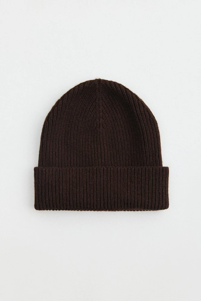 Шапка с отворотом из шерсти с кашемиром