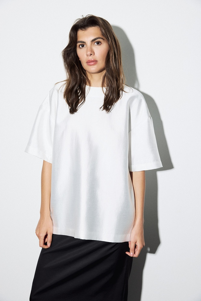 Топ оверсайз с молнией на спинке