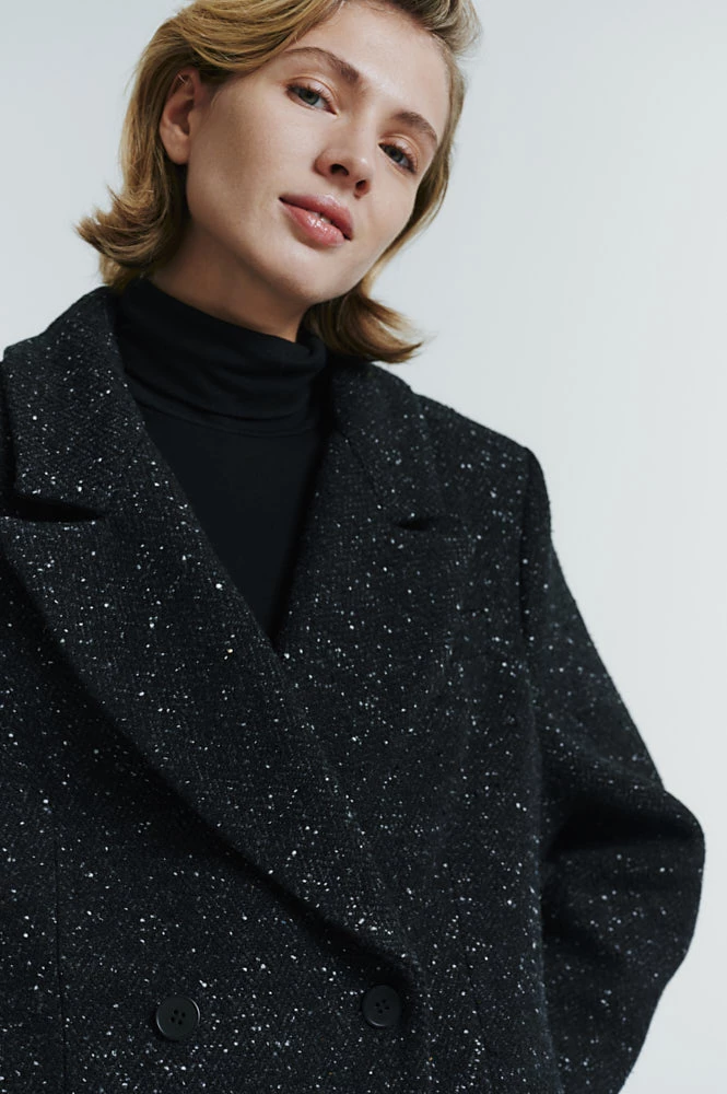 Пальто утепленное из шерсти и шелка